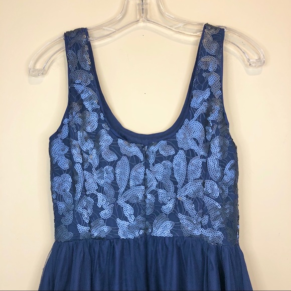 AIDAN MATTOX 💍 Sz. 6 navy sequin cocktail dress - Picture 6 of 7